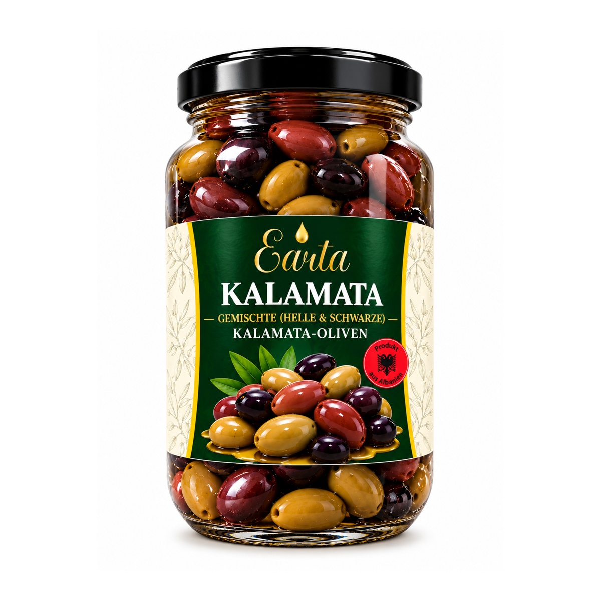 Earta — Kalamata-Oliven gemischt (helle und schwarze)
