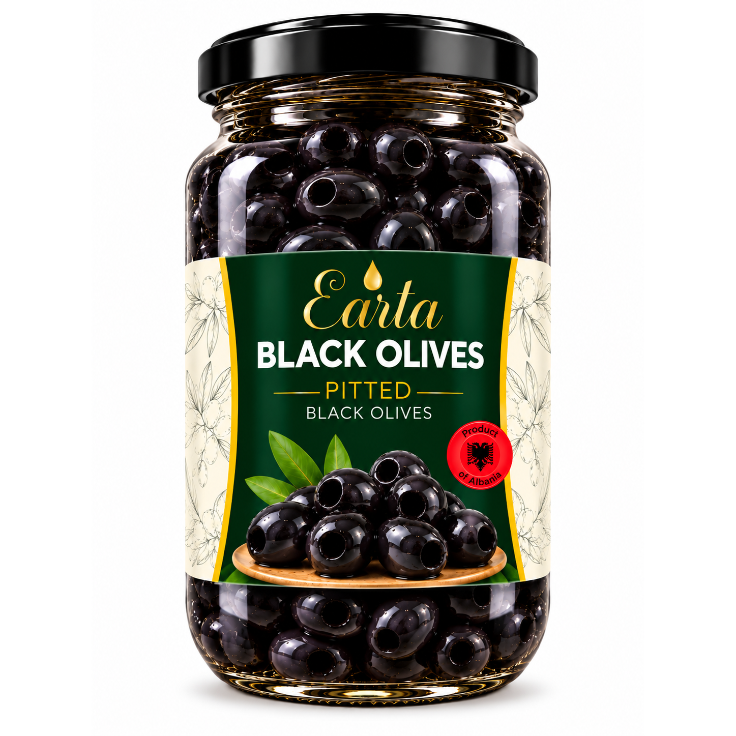 Earta — Black Olives — Pitted