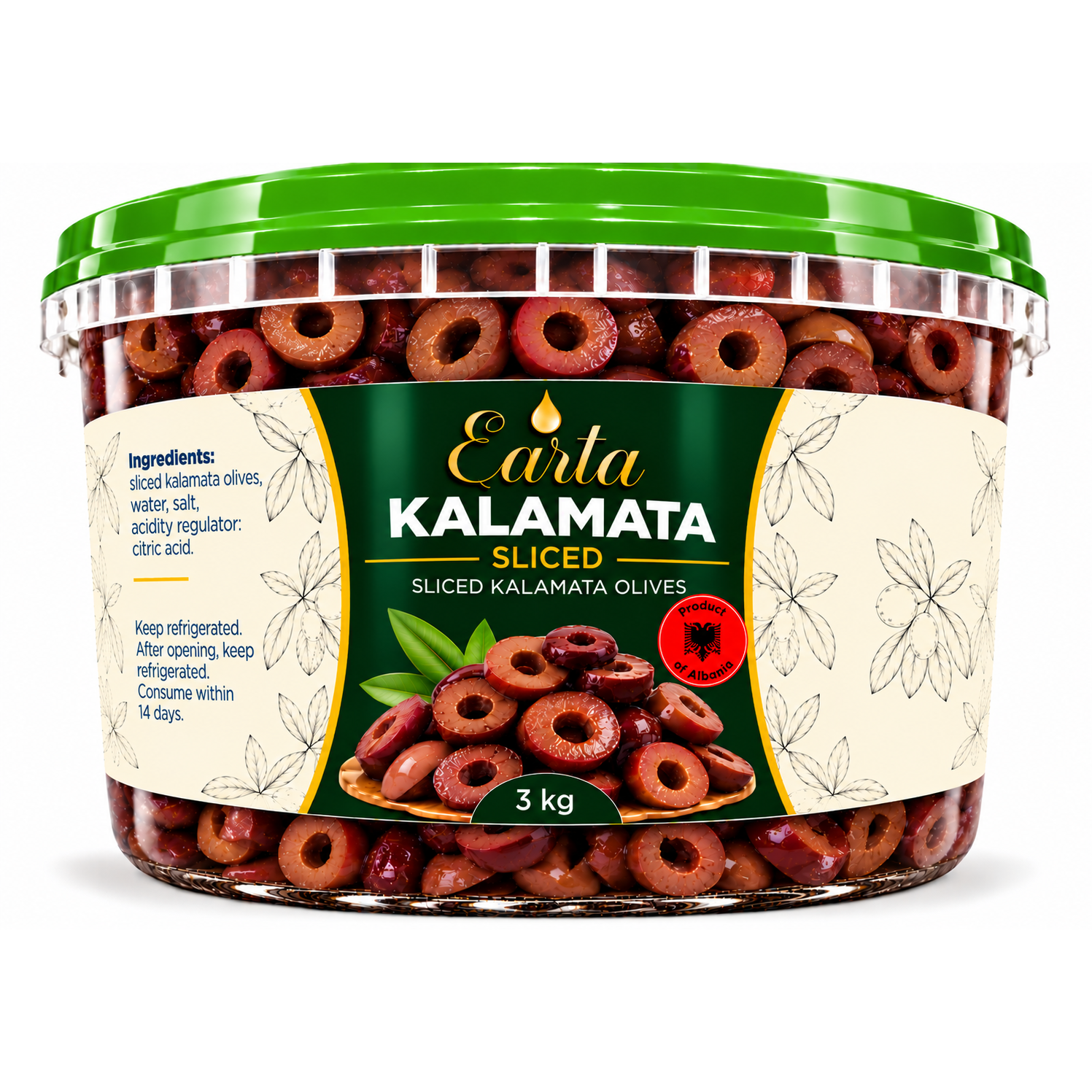 Earta — Kalamata Olives — Sliced