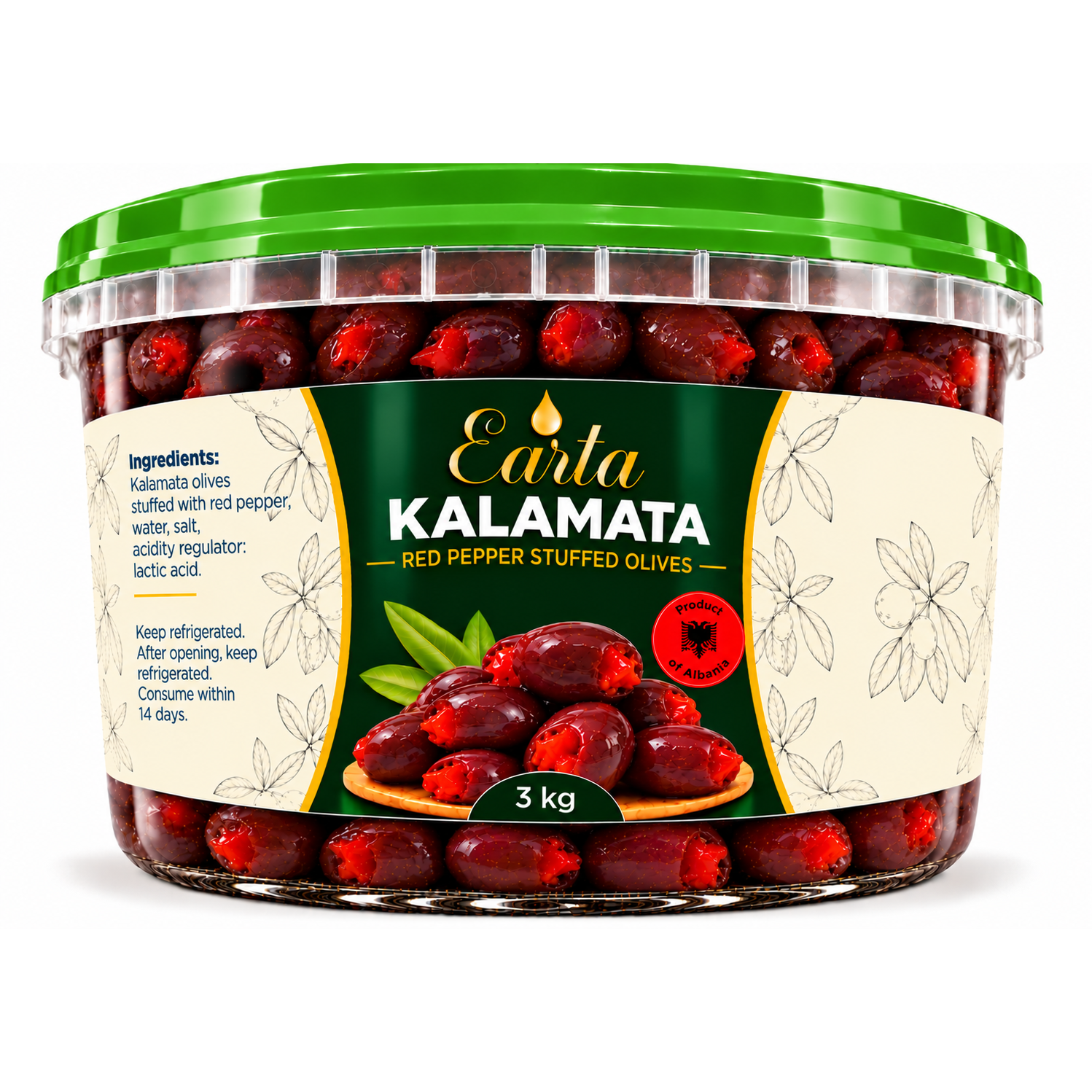 Earta — Kalamata Stuffed with Red Pepper