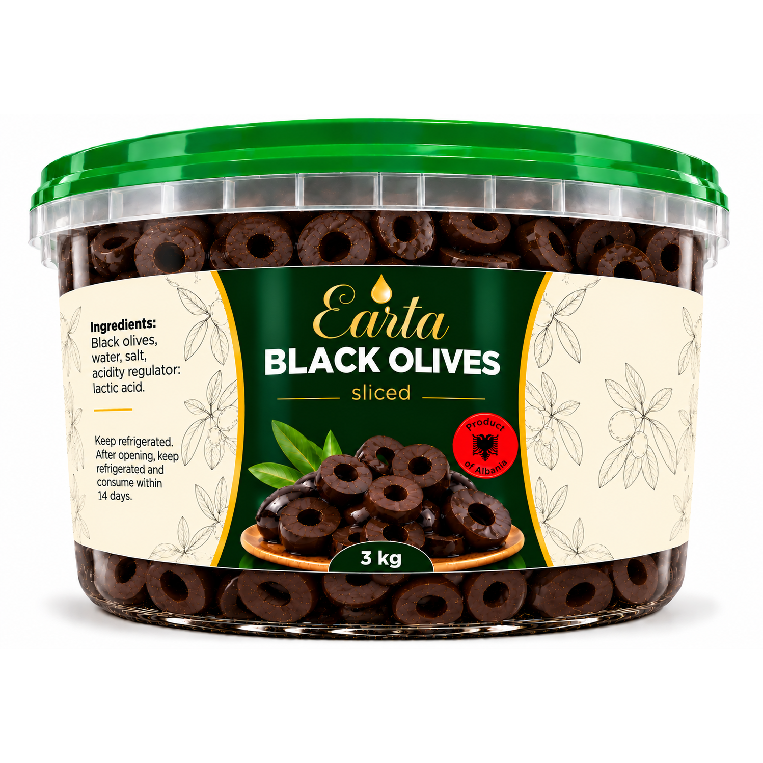 Earta — Black Olives — Sliced