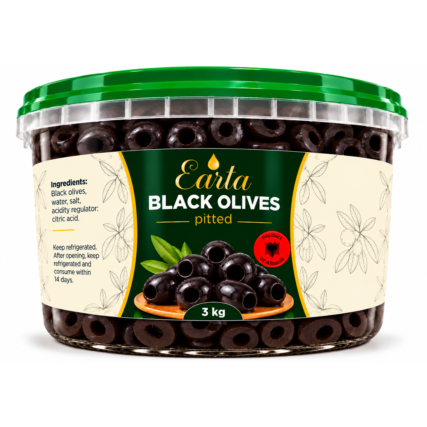 Earta — Black Olives — Pitted