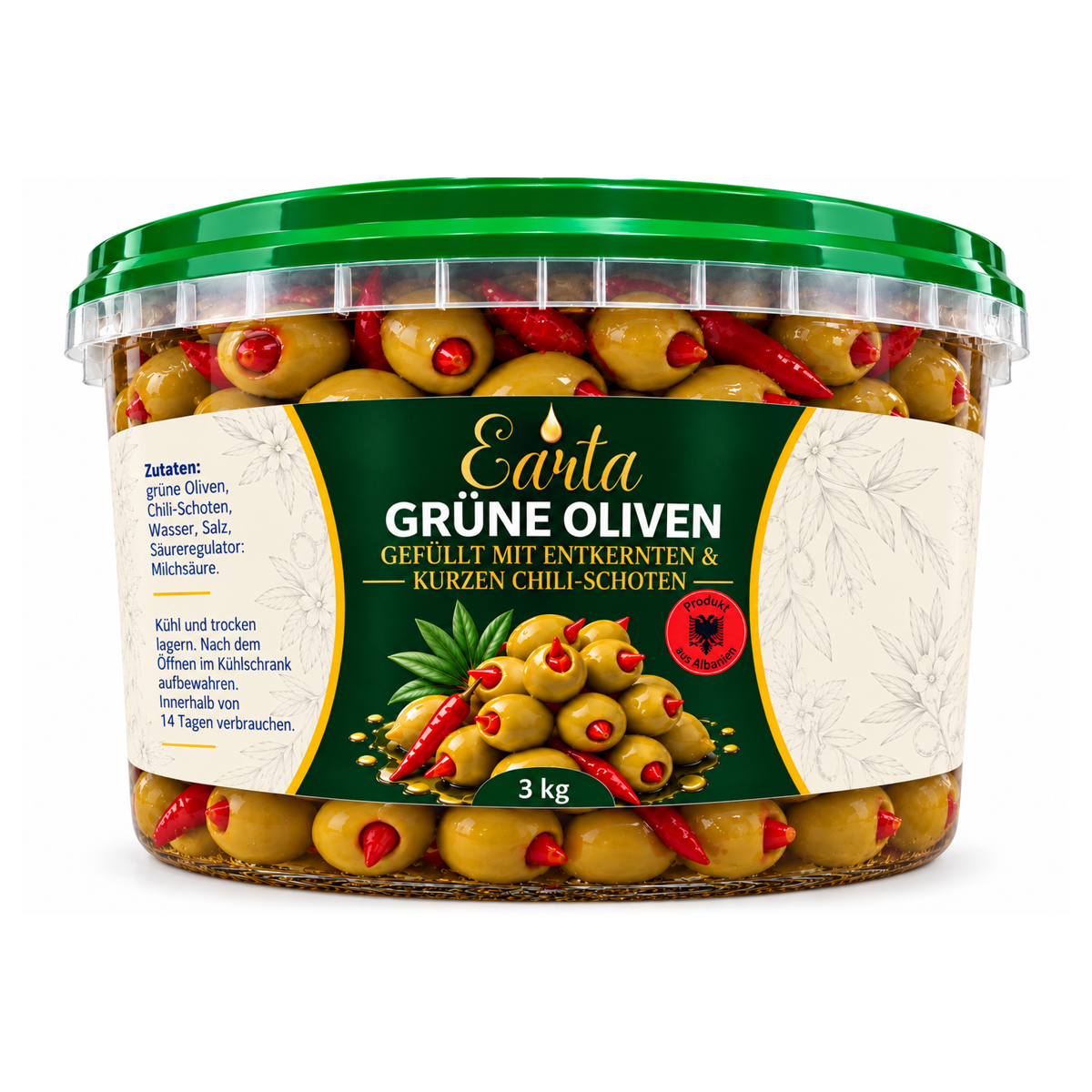 Earta — Grüne Oliven mit Chili