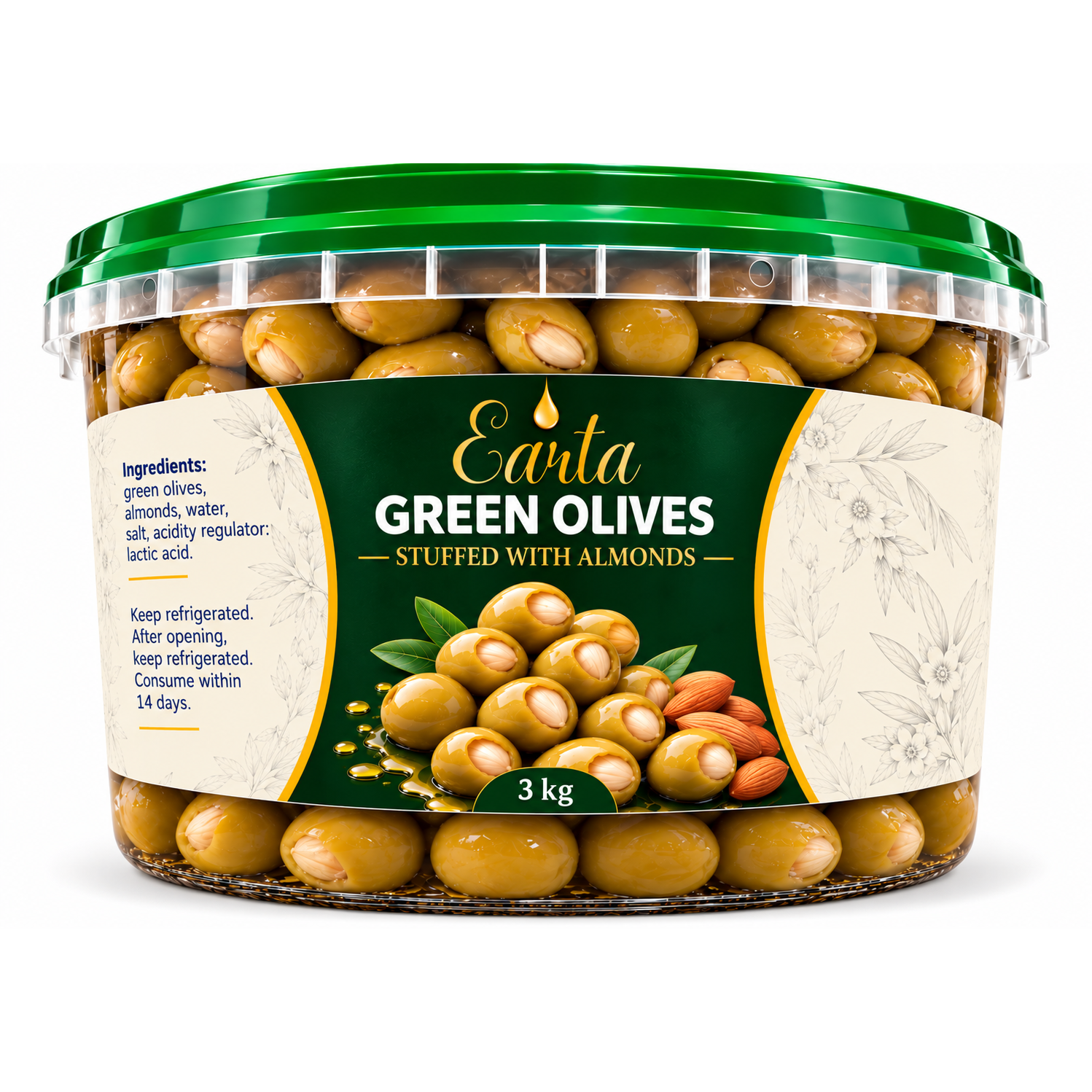 Earta — Green Olives Stuffed with Almonds
