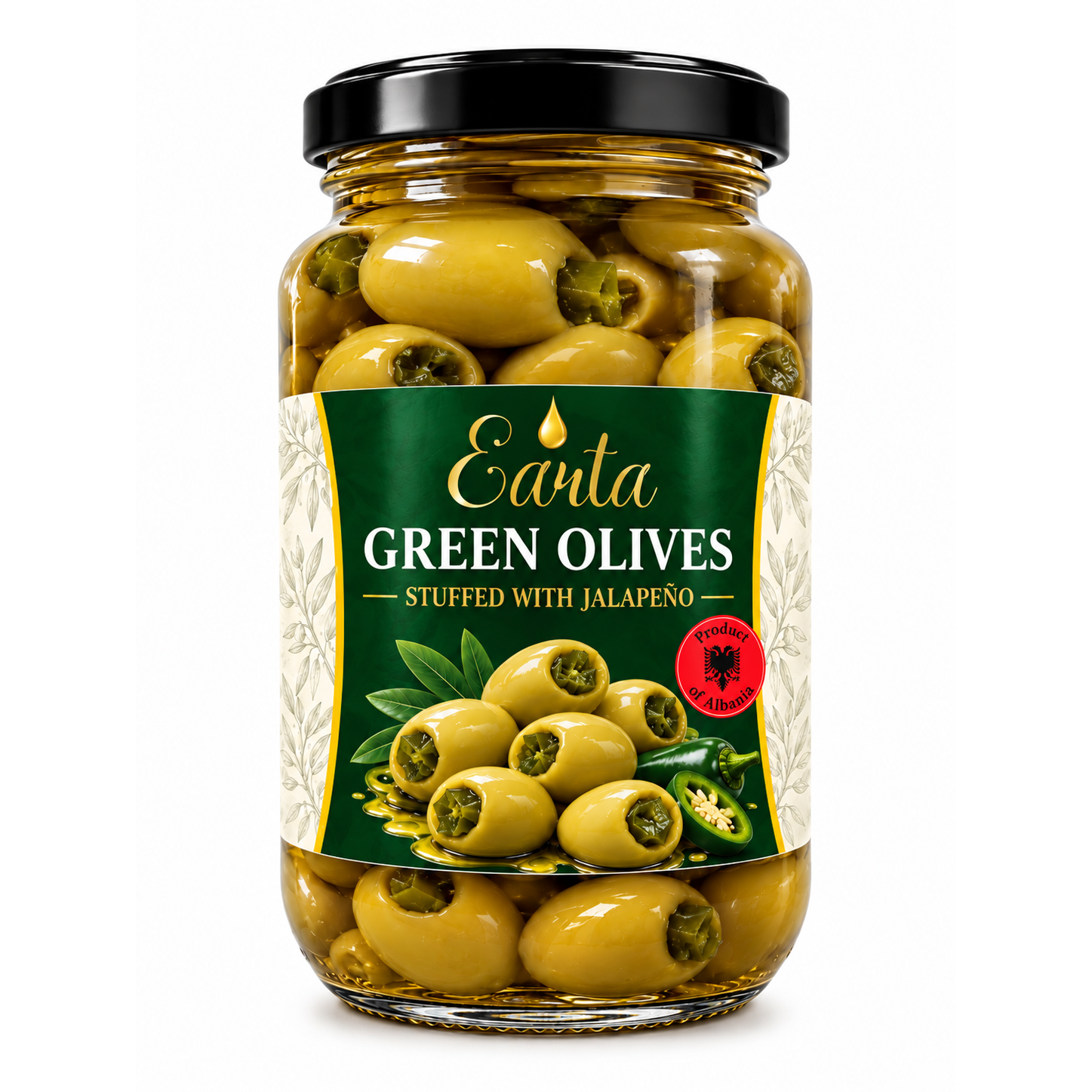 Earta — Green Olives Stuffed with Jalapeño